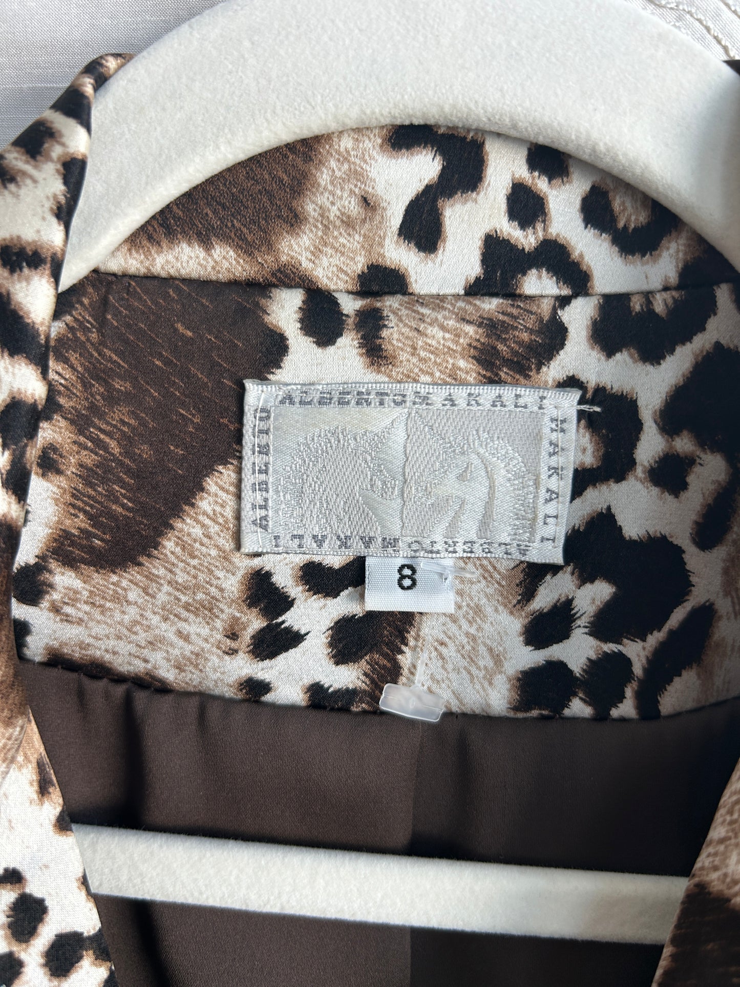 Alberto Makali 100% Silk Animal Print Blazer