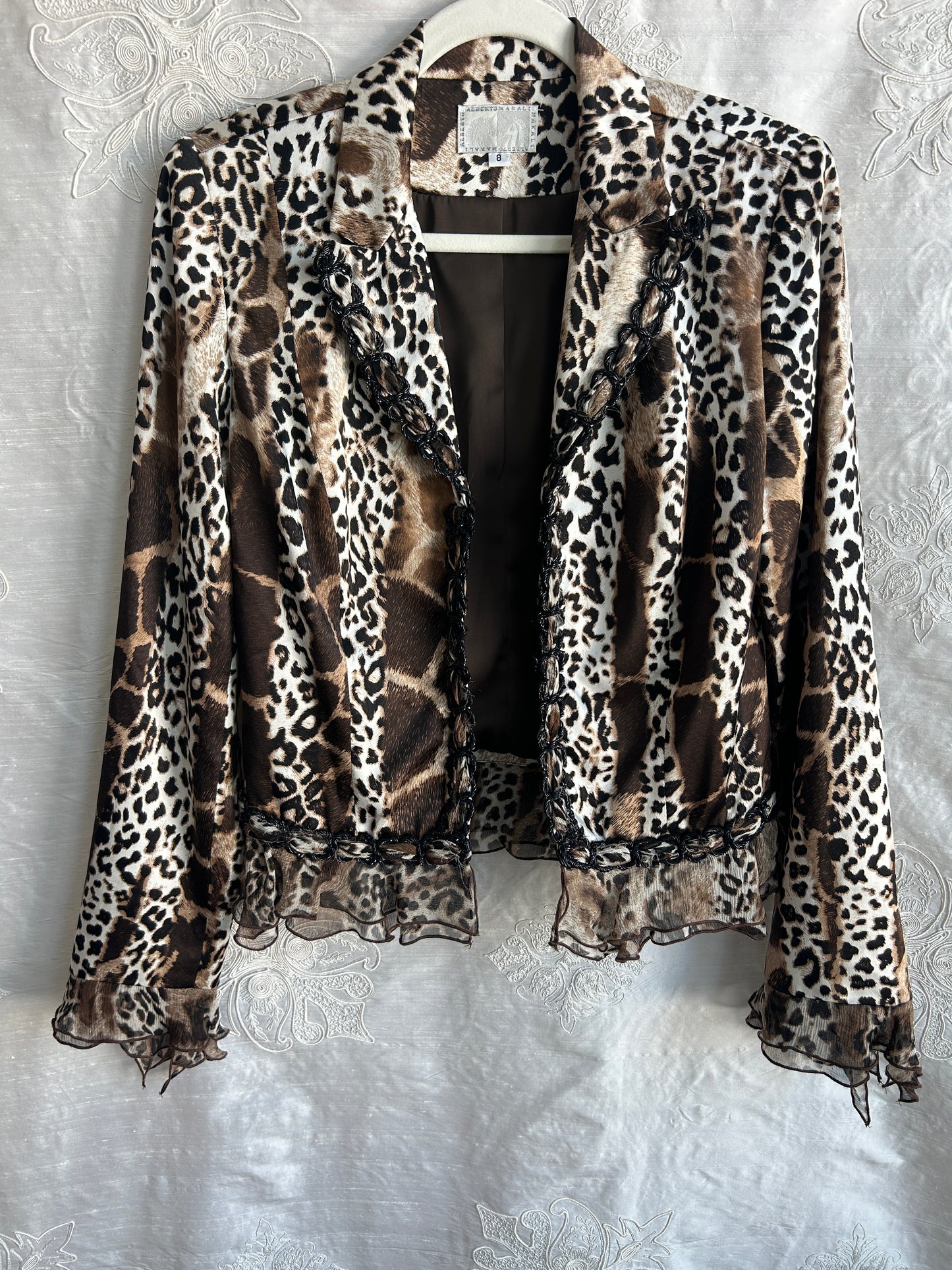 Alberto Makali 100% Silk Animal Print Blazer