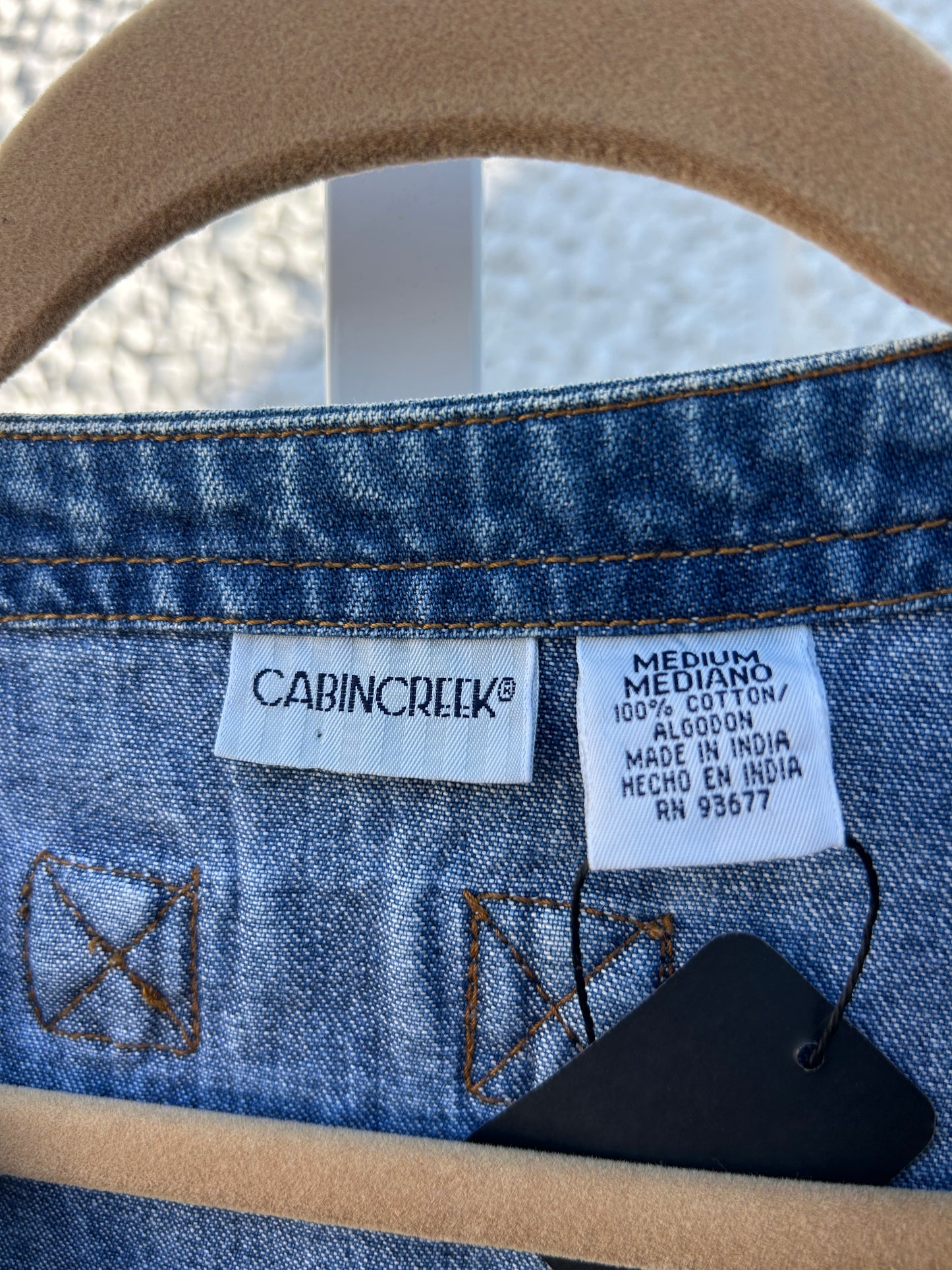 Long Denim Vest With Pockets (M)