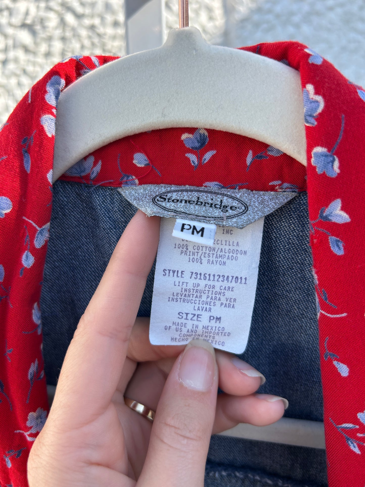 Floral Red Handkerchief Denim Vest (PM)