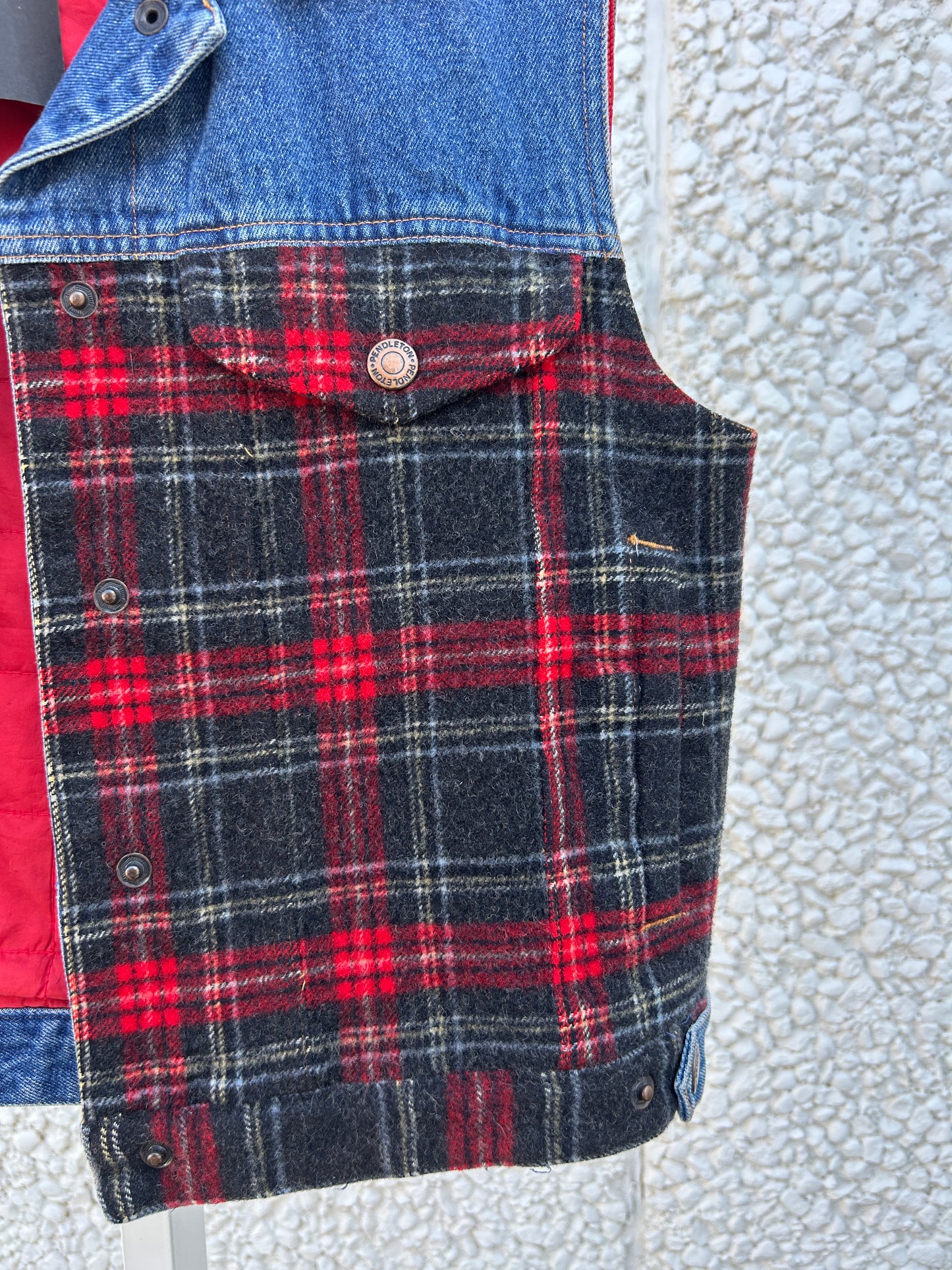 Flannel Pendelton Denim Vest (S)