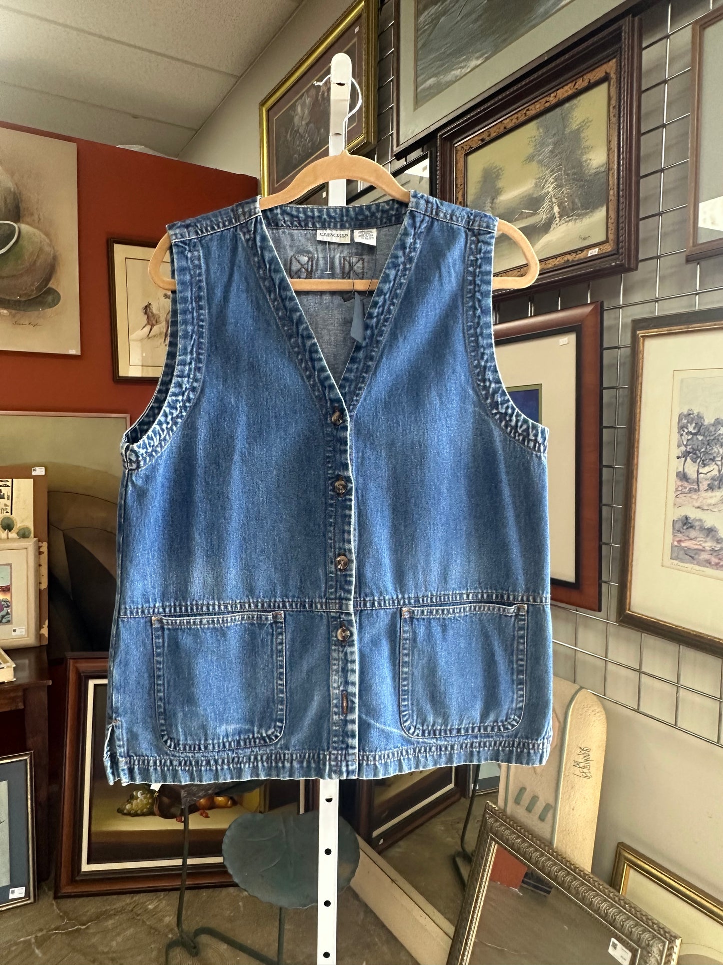 Vintage Denim Fisherman Vest (M/L)