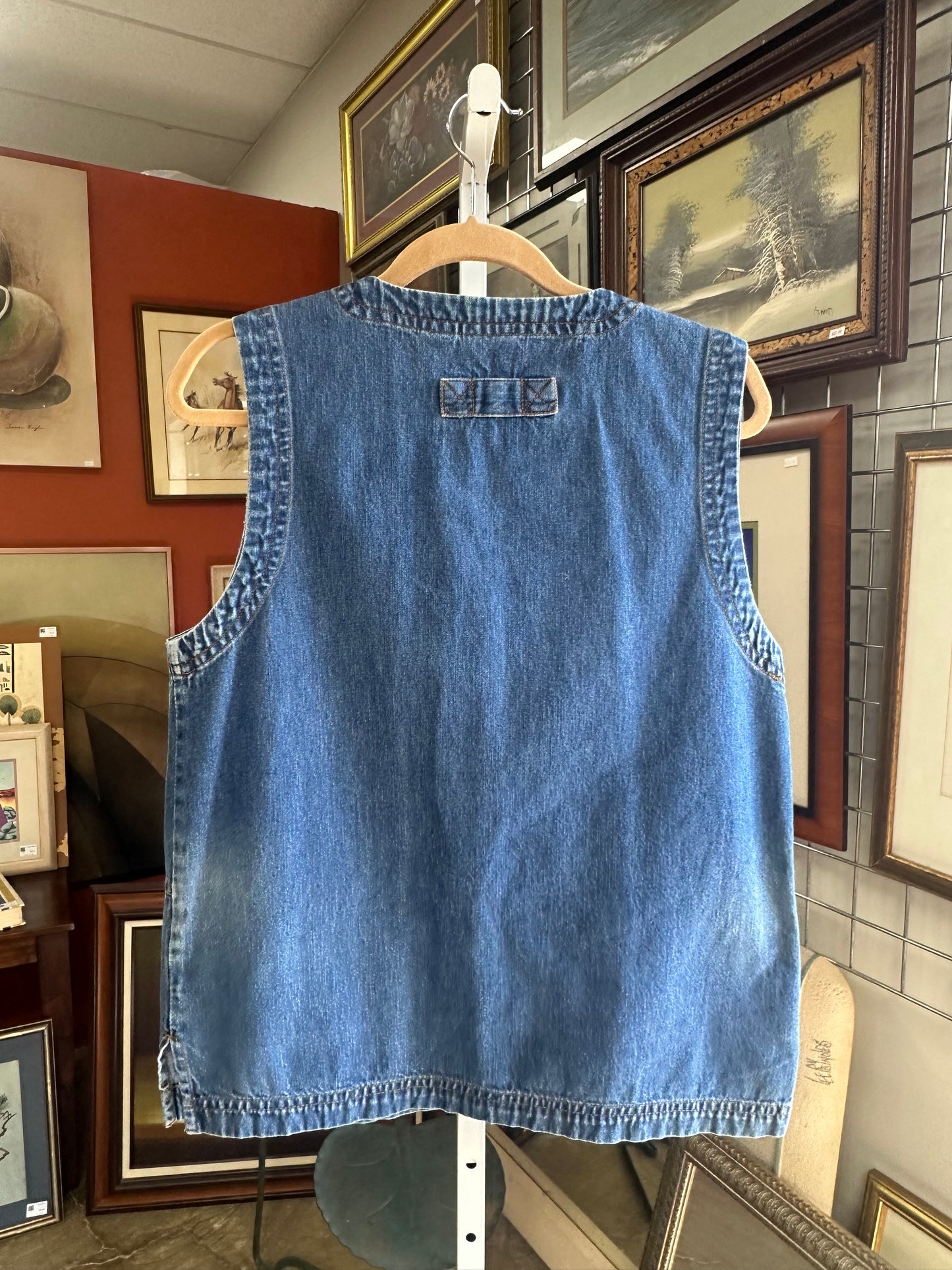 Vintage Denim Fisherman Vest (M/L)