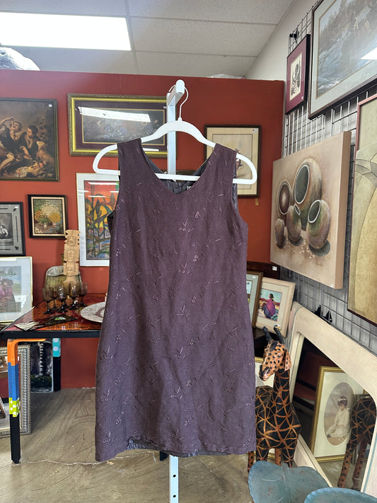 Vintage Brown Embroidered Jumper Mini (XS/S)