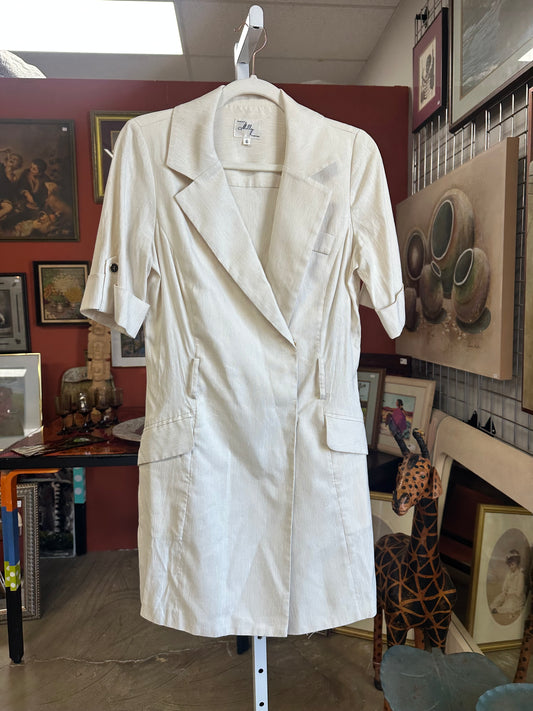 Vintage Cream Silk Blazer Mini (XS/S)
