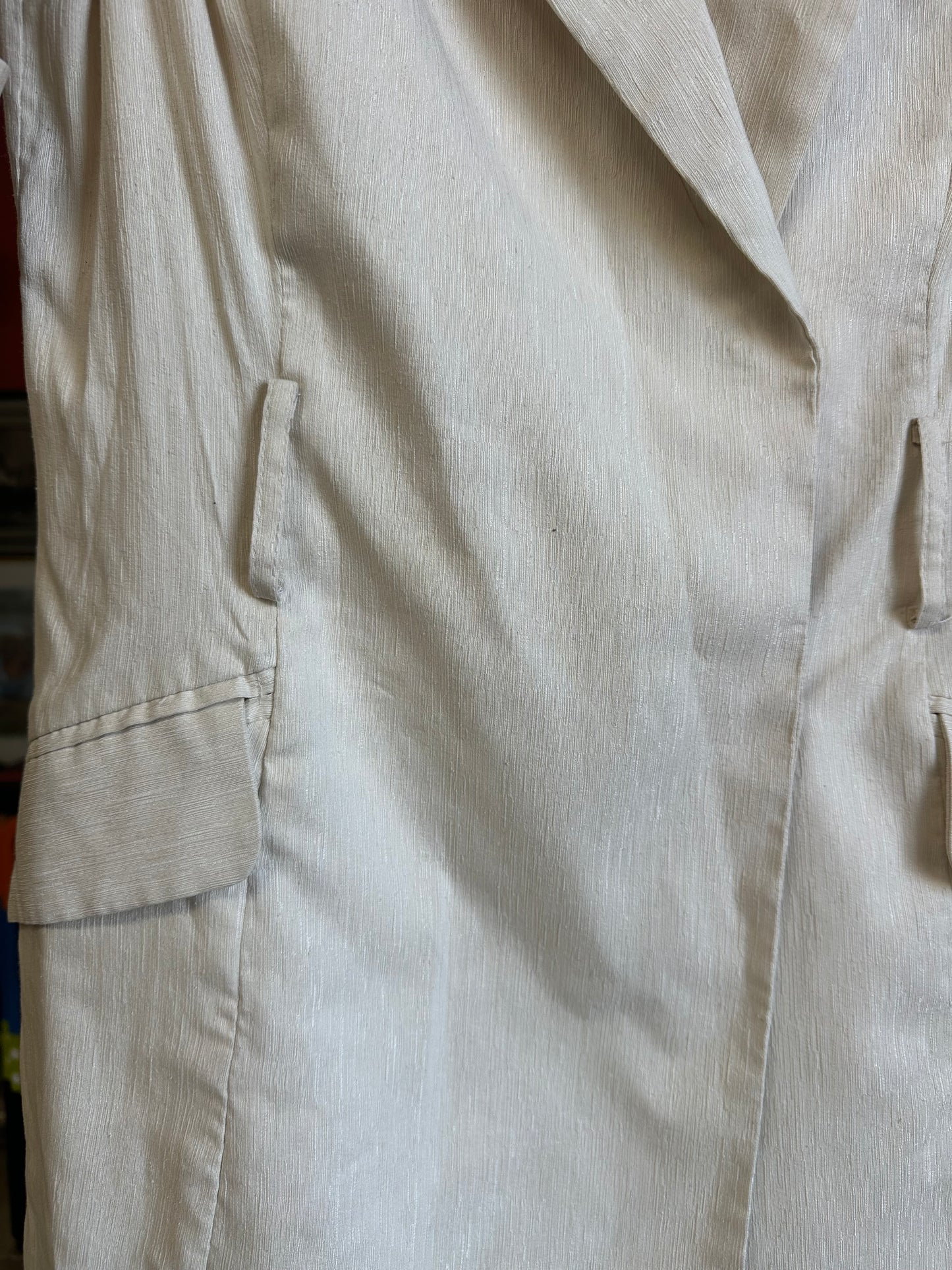 Vintage Cream Silk Blazer Mini (XS/S)