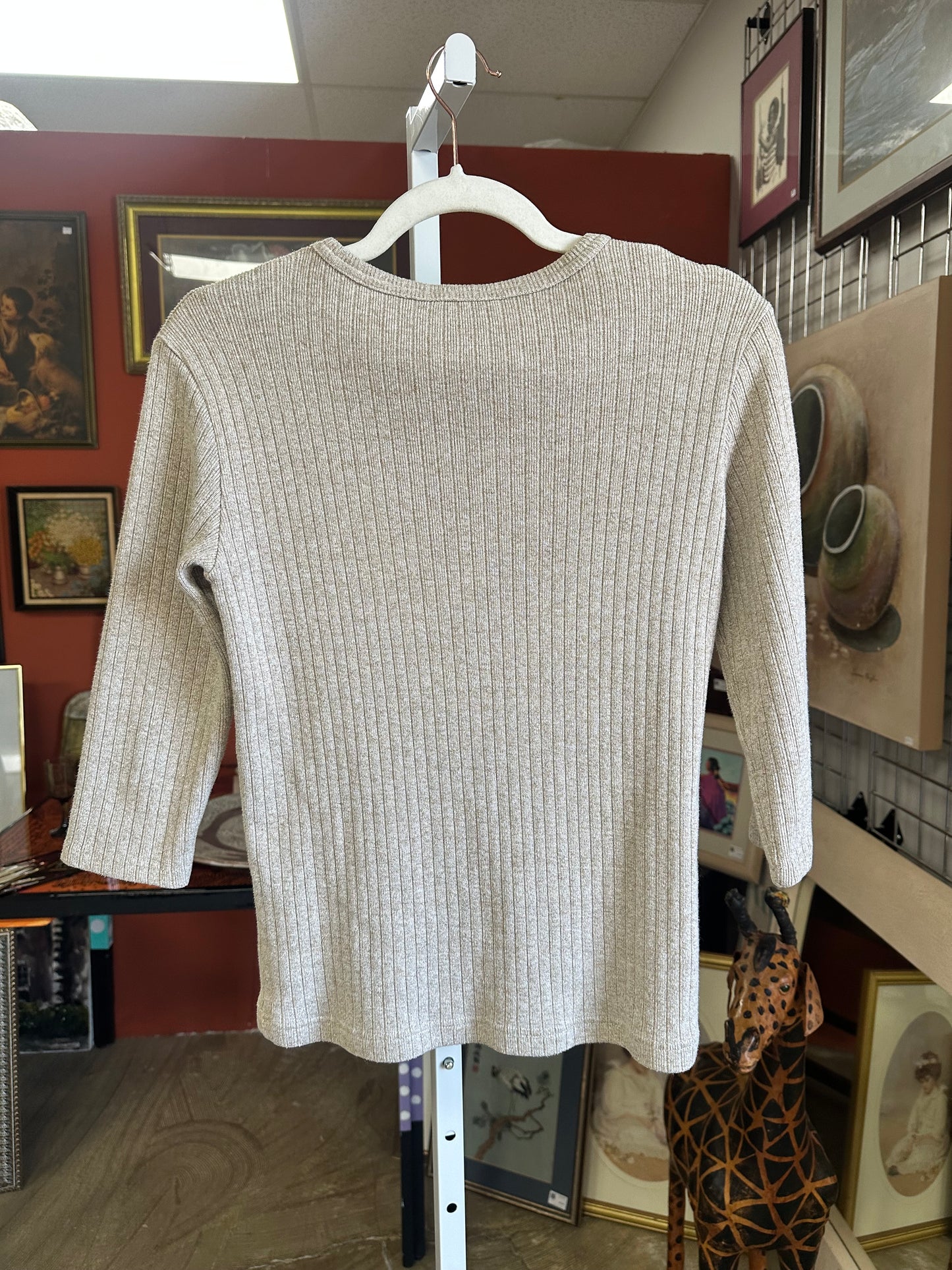 Vintage Ribbed 3/4 Sleeve Shirt (M/L)