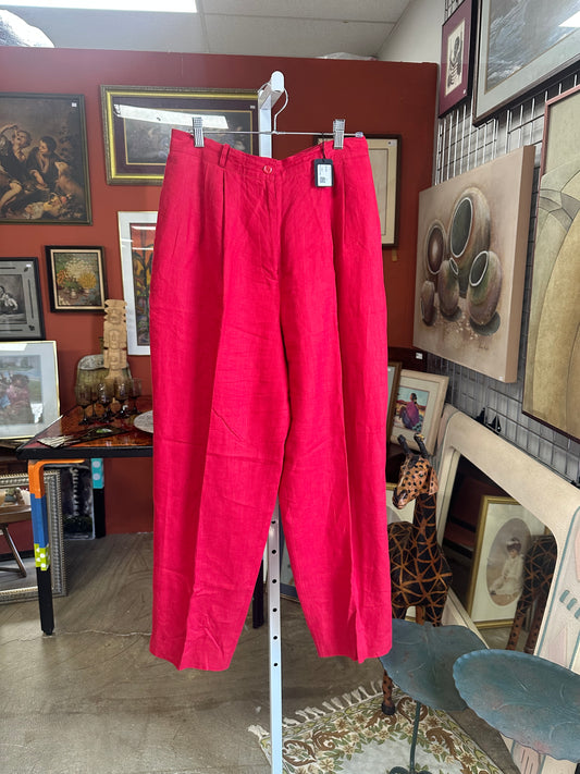 Vintage Red Linen Pants (8/10)